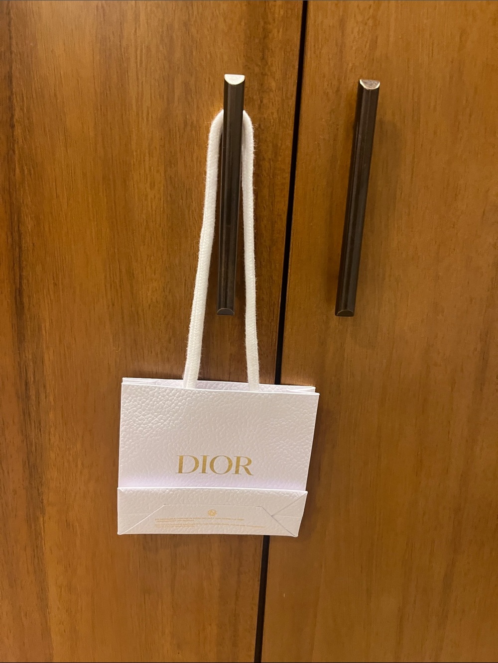 Dior White Mini Gift Shopper with Gold Logo